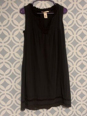 H&M Black Sleeveless Chemise with Lace Trim